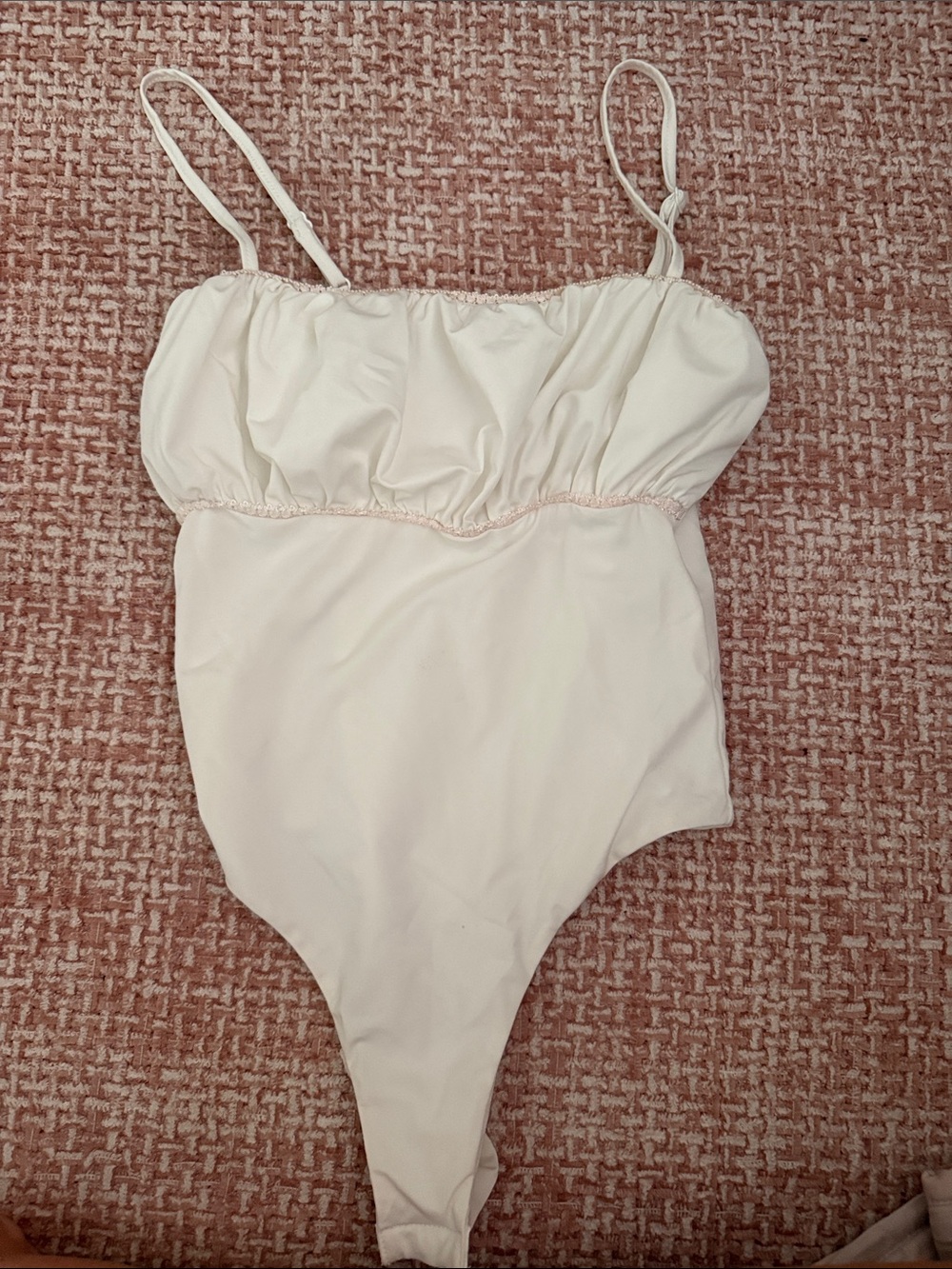 Princess Polly Cream Ruched Strap Bodysuit
